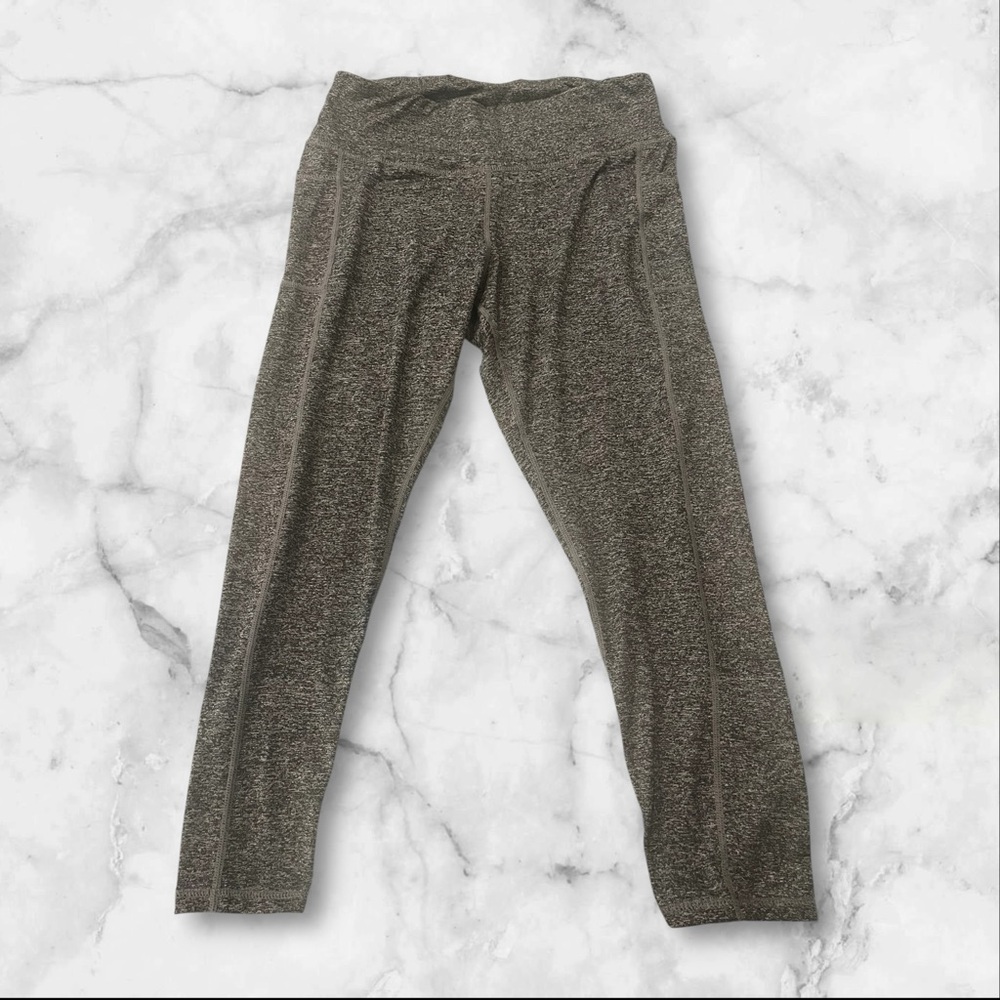 Adrienne Vittadini Sport Leggings Womens Gray Marled Comfort
